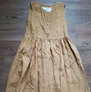 Not perfect linen mama midi dress XS amber yellow